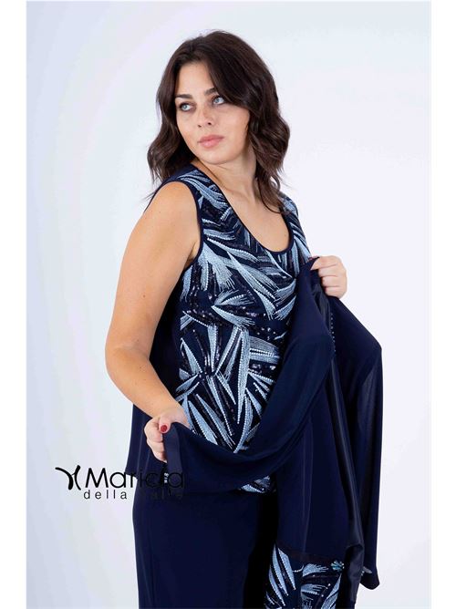 tailleur con ricamo PAOLA FORTI | PF3120/22BLU